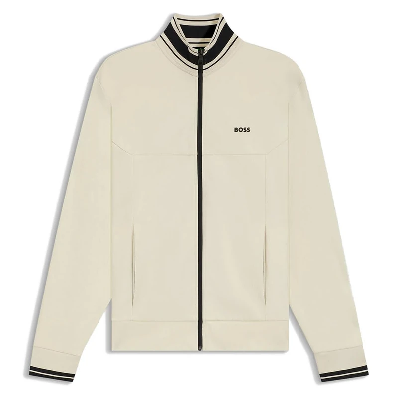 BOSS Men's FZ Zone Sweatshirt, Open White, M