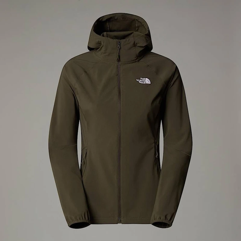 The North Face Women's Nimble Softshell Hooded Jacket, New Taupe Green, L