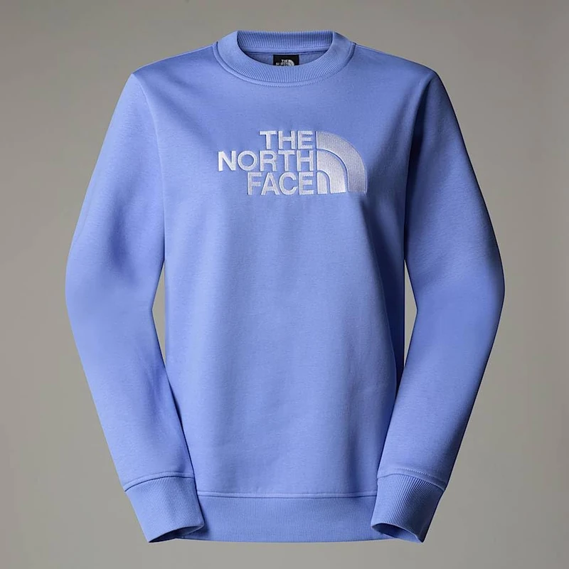 The North Face Women's Drew Peak Crew Sweatshirt, Virtual Blue/Tnf White, XS