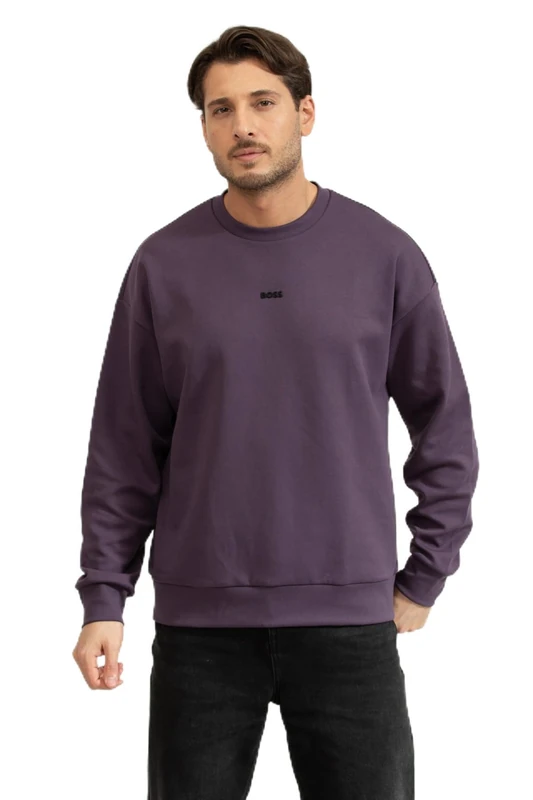 BOSS Men's Stenson Sweatshirt, Medium Purple, L