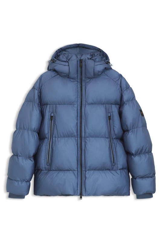 BOSS Mens Orbok Oversized-fit Puffer Jacket in Crinkle Ripstop