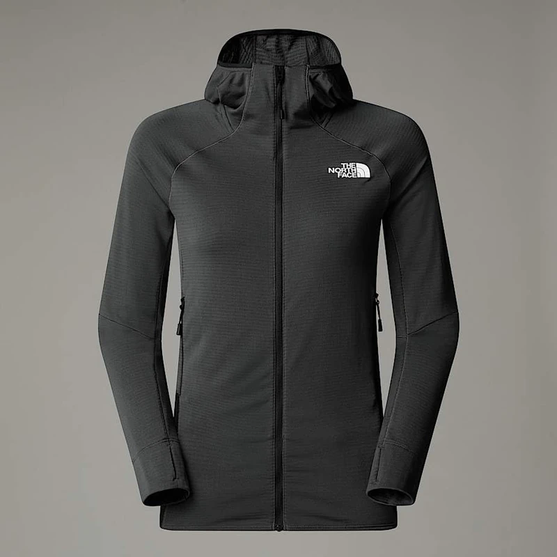 The North Face Women's Bolt Polartec Hooded Jacket, Asphalt Grey/Tnf Black, XL
