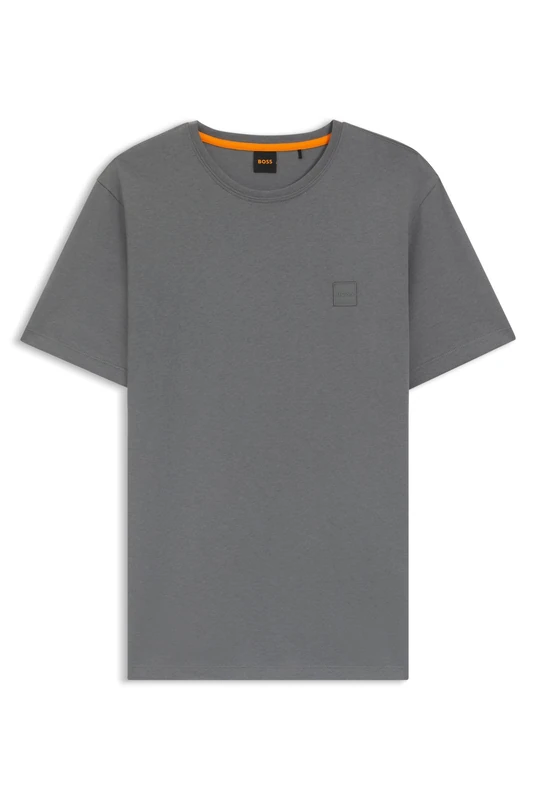 BOSS Mens Tales Logo-Patch T-Shirt in Cotton Jersey - Image 1