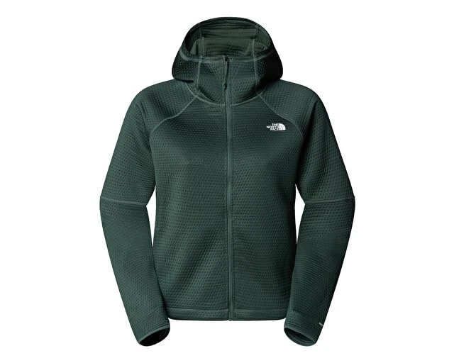The North Face Women's Dotknit Thermal Full Zip Hooded Jacket, Duck Green, XS