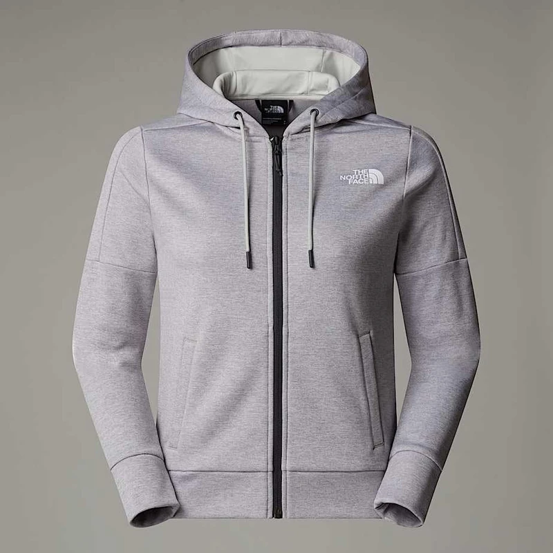 The North Face Women's Reaxion Fleece Full Zip Hooded Jacket, Tnf Light Grey Heather, XS