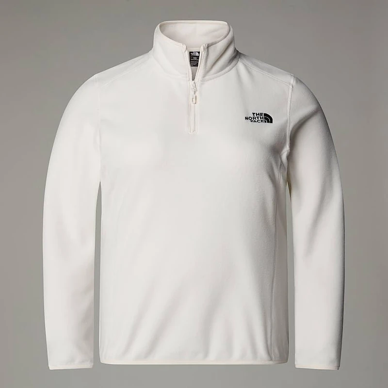 The North Face Women's Plus 100 Glacier 1/4 Zip Sweatshirt, White Dune, 28/30