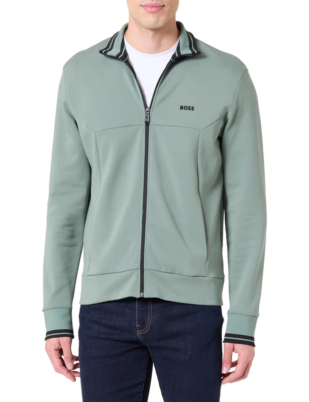 BOSS Men's FZ Zone Sweatshirt, Open Green, XL