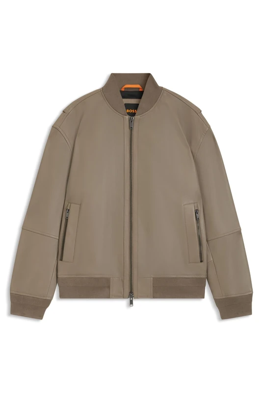 BOSS Men's Jobrice Leather_Outerwear, Open Green, 34