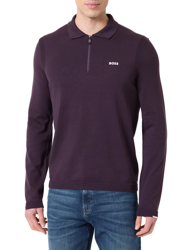 BOSS Men's KN_Ever-X PL Knitted_Sweater, Medium Purple, XL