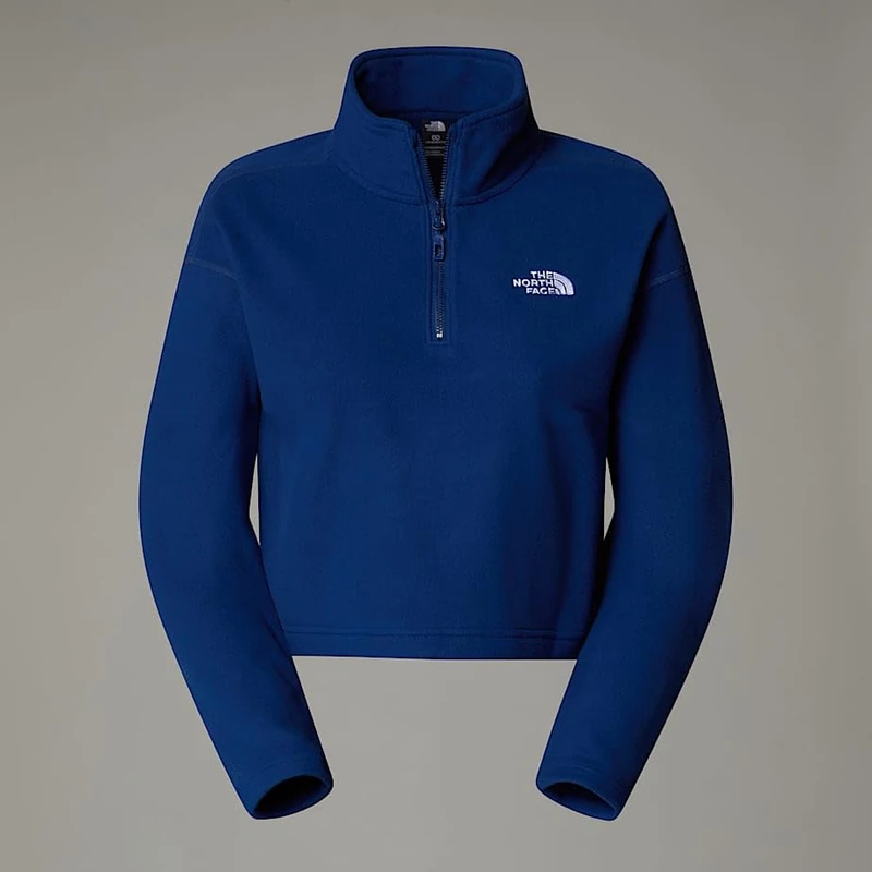 The North Face Women's 100 Glacier Cropped 1/4 Zip Sweatshirt, Estate Blue, S