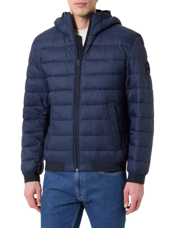 BOSS Men's Odenis Outerwear Jacket, Dark Blue, 42