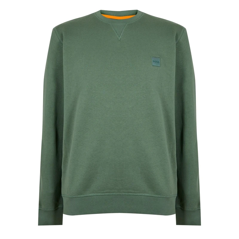 BOSS Mens Westart Crew Neck Sweatshirt Open Green 346 XXL