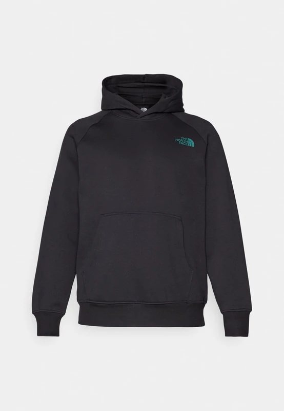 The North Face Men's Raglan Box Nse Tailgrid Infill Hooded Sweatshirt, Tnf Black/Deep Nori Tra, XS