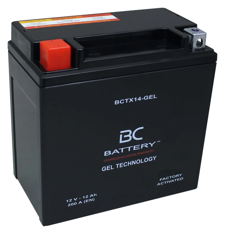 BC BATTERY Motorcycle Starter Battery with GEL 12V 12Ah BCTX14-GEL Motorcycle&Scooter, Maintenance-Free Sealed Pre-Charged Similar to YTX14-BS