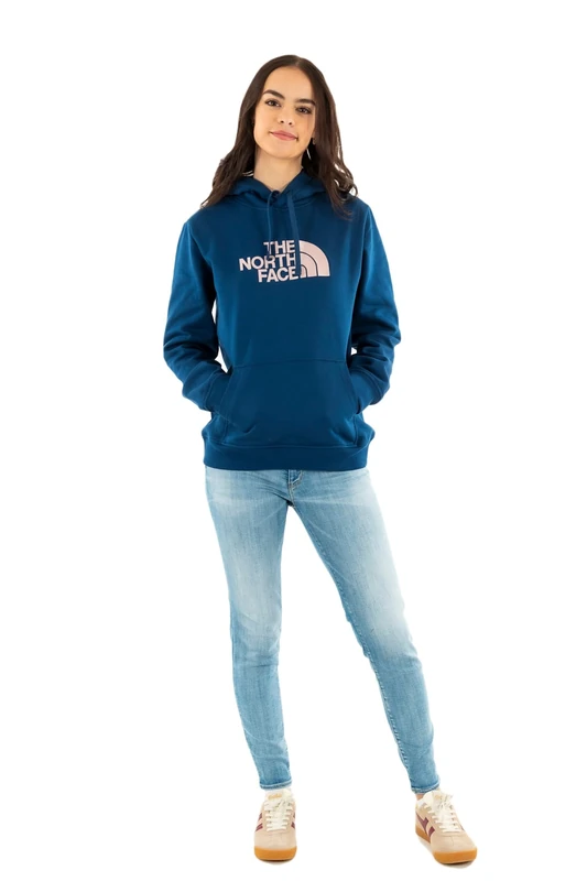 The North Face Women's Drew Peak Hooded Sweatshirt, Estate Blue/Metal Pink, L
