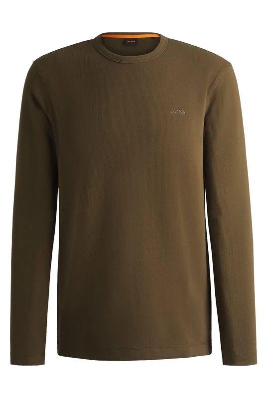 BOSS Mens Tempesto Embroidered-Logo T-Shirt in a Cotton Blend - Image 1