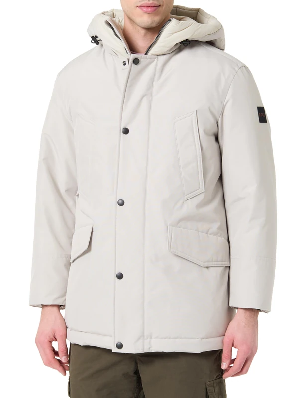 BOSS Men's Osiass1 Outerwear Jacket - Light Beige, Size 46