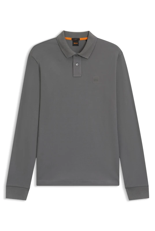 BOSS Passerby 10256683 Long Sleeve Polo XL Grey