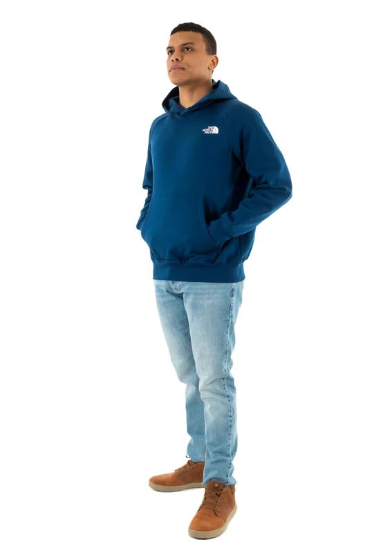 The North Face Men's Raglan Box Nse Hooded Sweatshirt, Estate Blue/Tnf White, M