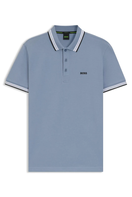 BOSS Cotton Piqué Polo Shirt with Logo Details