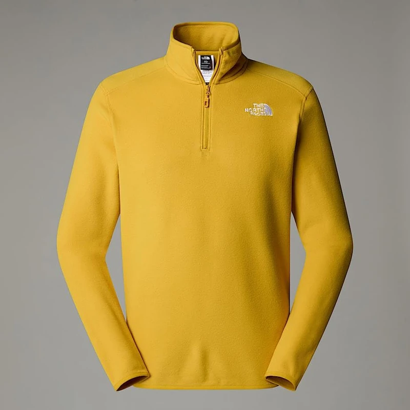 The North Face Men's 100 Glacier 1/4 Zip Sweatshirt, Turmeric, L