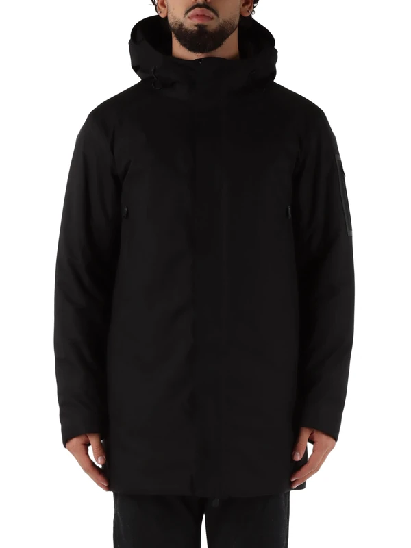 BOSS Men's Ow_hexatech Parka, Black, XXL