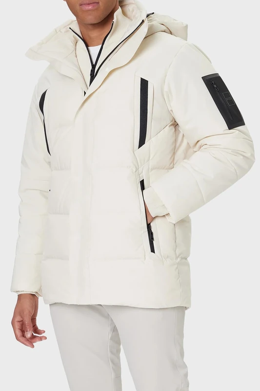 BOSS Men's Ow_Block-x Parka Outerwear Jacket, Open White, M