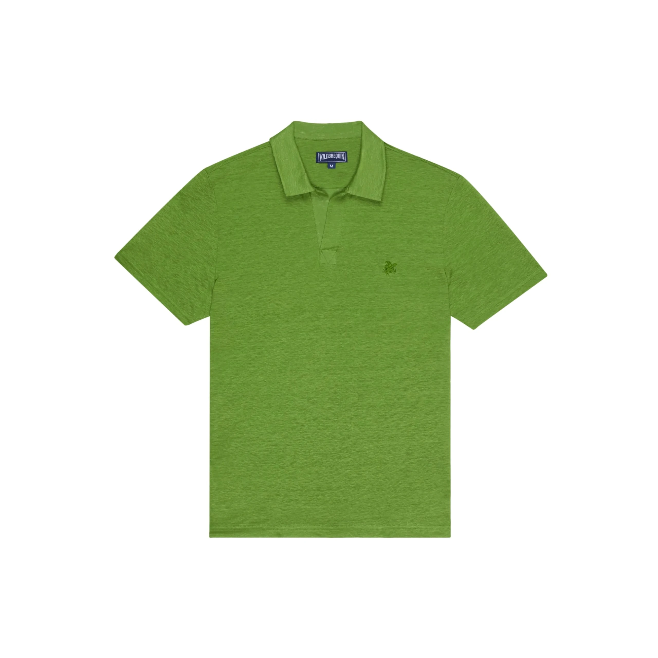Vilebrequin, Linen Jersey Polo Shirt Solid, L, Camouplage