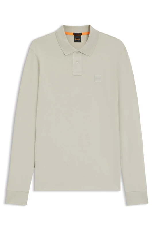 BOSS Men's Passerby Slim Fit Stretch Cotton Pique Polo Shirt, Light Beige, 3XL