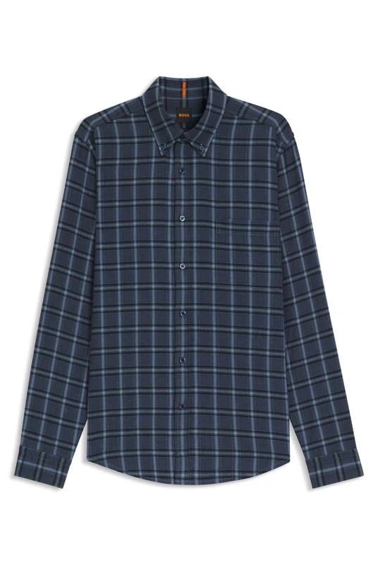 BOSS Mens Rickert M Regular-fit Shirt in Cotton Flannel