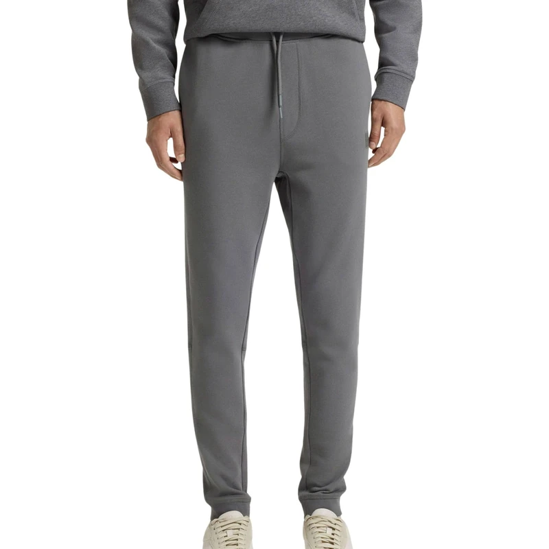 BOSS Mens Sestart Cotton Terry Logo Patch Jogging Bottoms, Open Grey, 4XL
