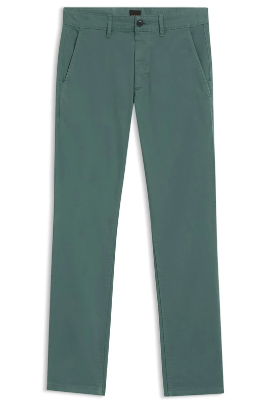 BOSS Men's Chino_Slim Trousers_Flat, Open Green, 46W x 32L