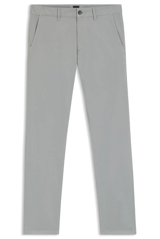 BOSS Men's Chino_Slim Trousers_Flat, Silver, 46 W/30 L