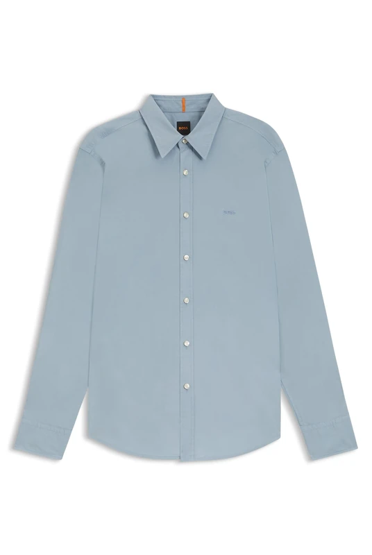 BOSS Mens Relegant 6 Regular-fit Shirt in Cotton poplin with Embroidered Logo