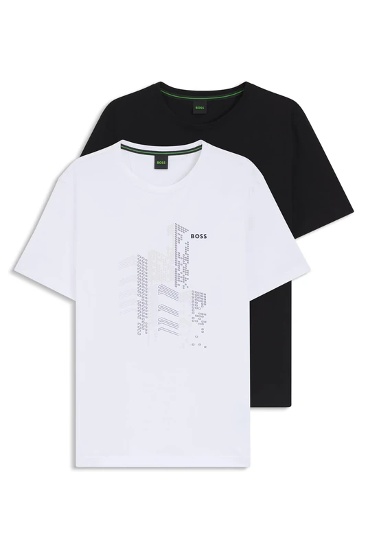 BOSS Two-Pack of T-Shirts in Stretch-Cotton Jersey