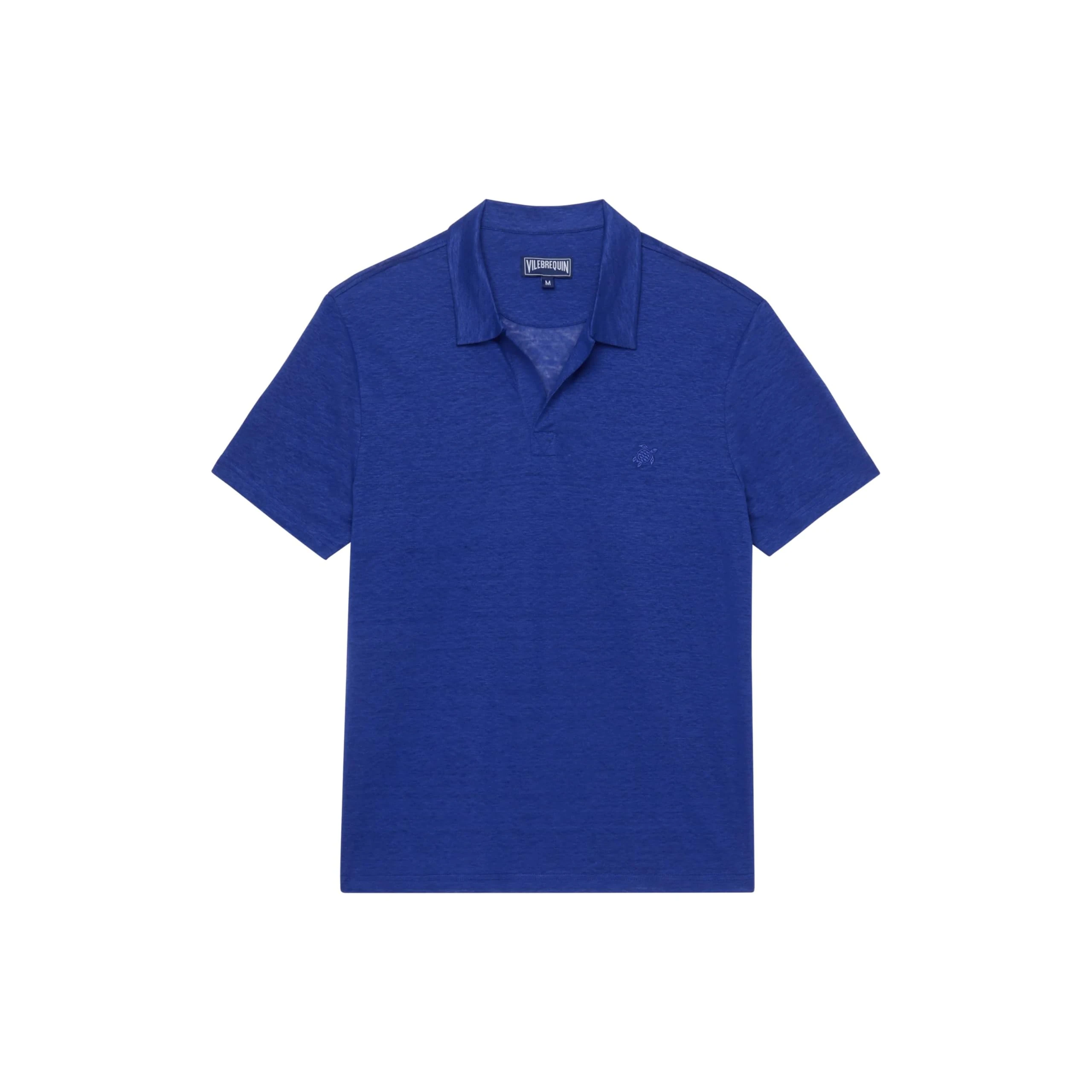 Vilebrequin, Linen Jersey Polo Shirt Solid, L, Marrakech