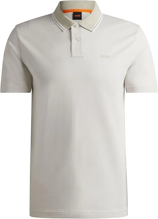 BOSS Men's Polo Shirt, Open White, XL - Image 1