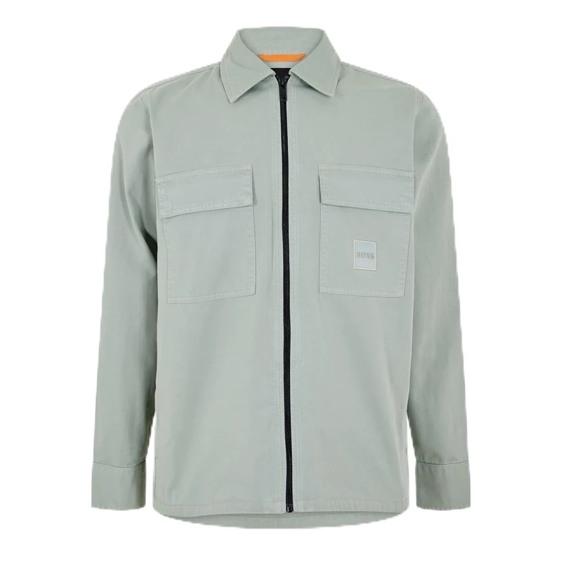 BOSS Mens Lovel Zipped Overshirt Open Green 351 XL