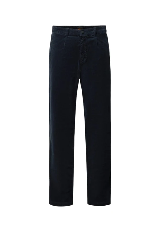 BOSS Men's Chino-Pleated Trousers_Flat, Dark Blue, 40W / 32L