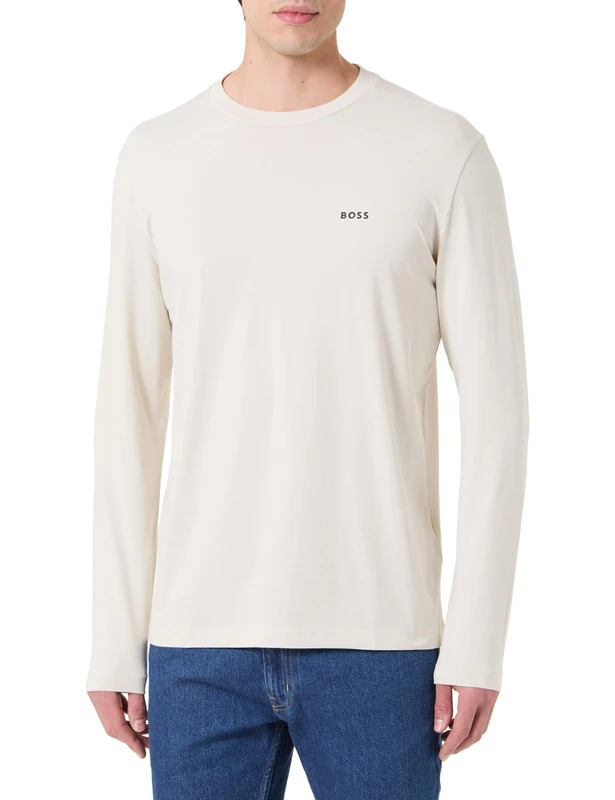 BOSS Men's Long T-Shirt, Open White, M