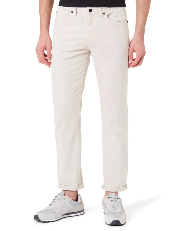 BOSS Men's Re.Maine_BO Trousers_Flat, Light Beige, 32 W/36 L