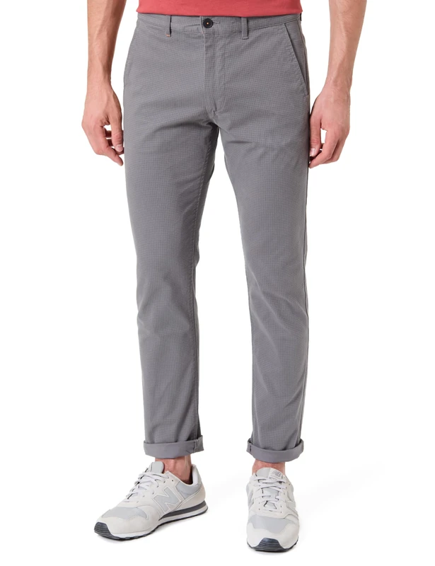 BOSS Men's Slim Fit Stretch Cotton Satin Chino Trousers, Open Grey, 32W x 30L