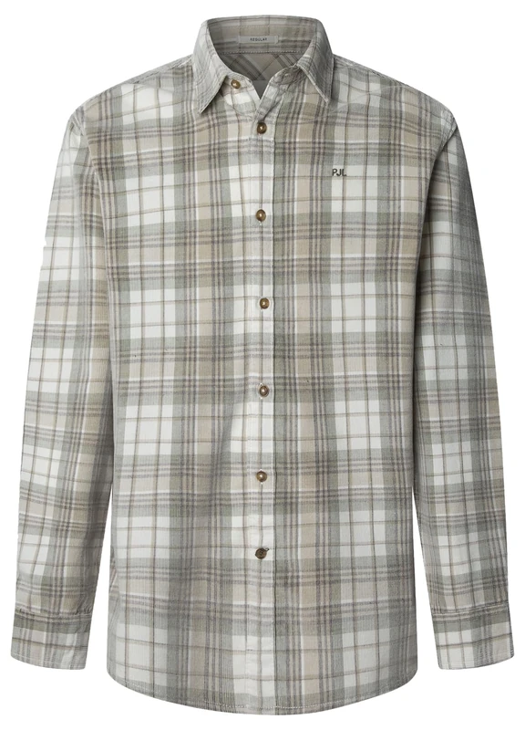 Pepe Jeans Men's Camden Shirt, Brown (Stone Beige), L
