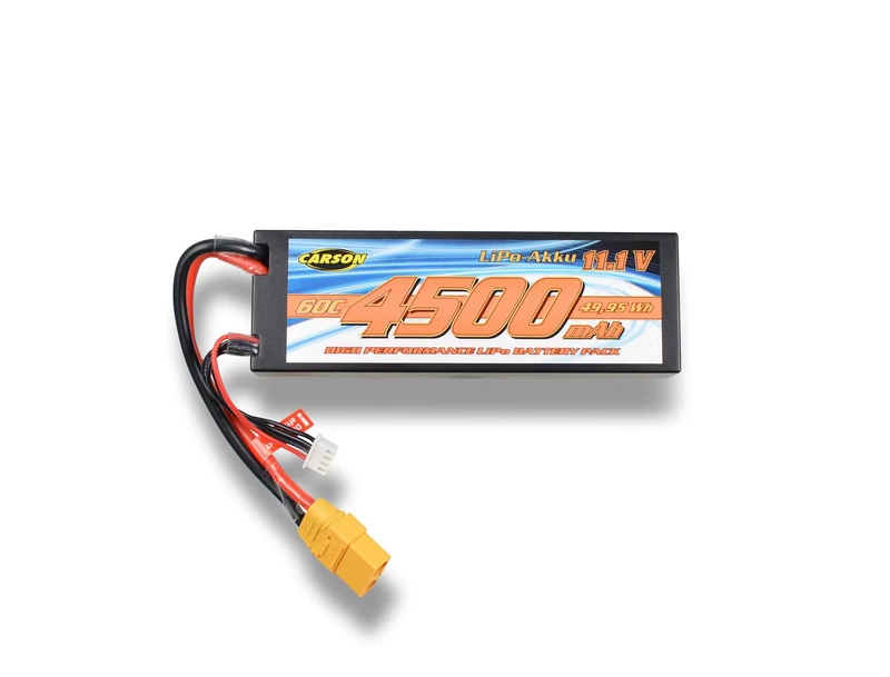 Carson 500608283 11.1 V / 4500 mAh 60C LiPo Battery XT90 Rechargeable Battery for RC Car, Replacement Battery Remote Controlled Vehicle, Model Making - Image 1