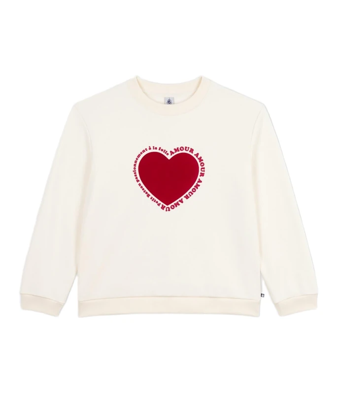 Petit Bateau Women's Cotton Sweatshirt, Milky, M