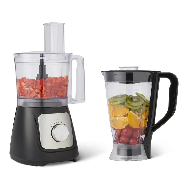 Amazon Basics Food Processor and Blender Combo with 2 Speeds, 2.4L Bowl and 1.5L Jug, 800W, Black - Image 1