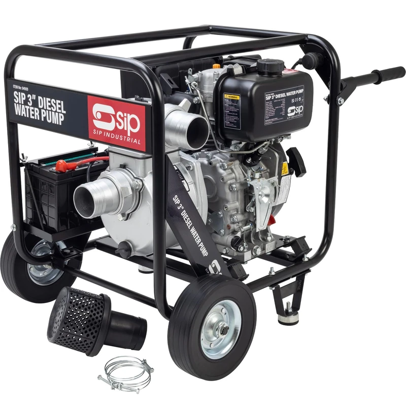 SIP 3" Diesel Water Pump Electric Start, 6hp 4-Stroke Engine, 1000L/min Flow Rate, 30m Pumping Head - Image 1