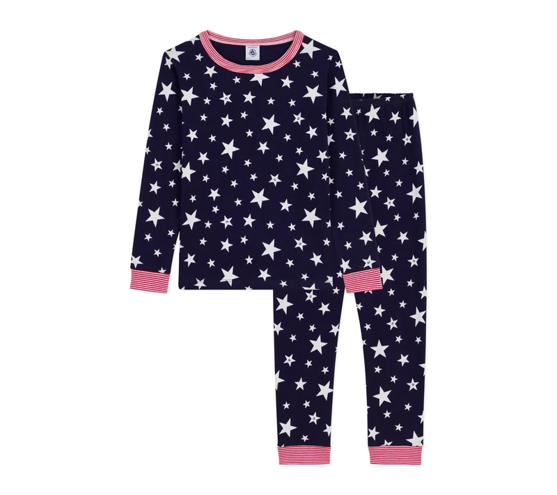 Petit Bateau Pyjama Enfant en Coton Jambes très ajustées imprimé étoiles