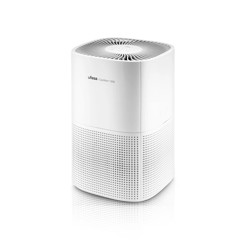 Ufesa Comfort 1300 Air Purifier with HEPA Filter, Power 15 W, Air Purification Rate CADR 130 m³/h, Coverage up to 55 m², 3 Speed, Quiet ≤ 55 dB, White.