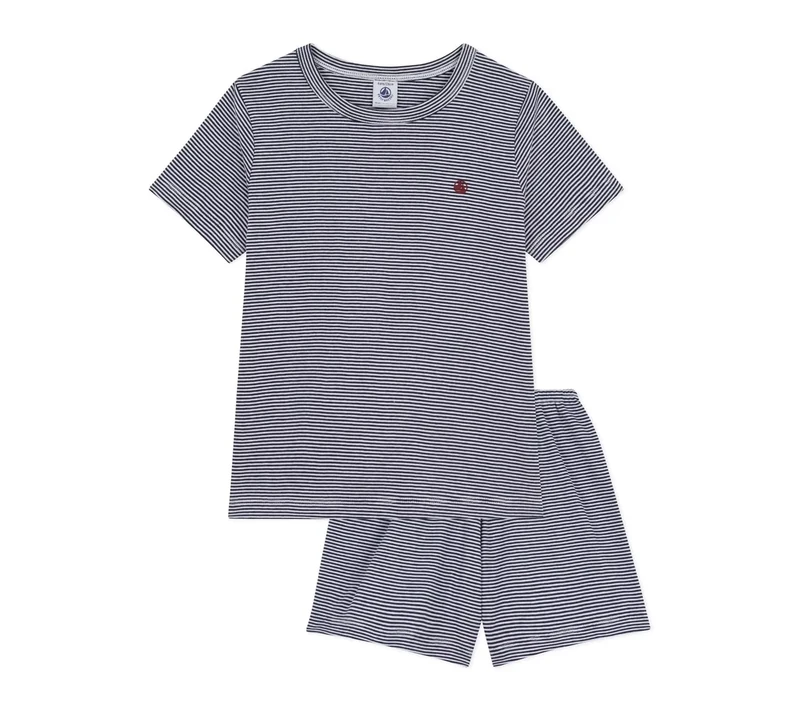 Petit Bateau Pyjama Short Enfant en Coton à Rayures